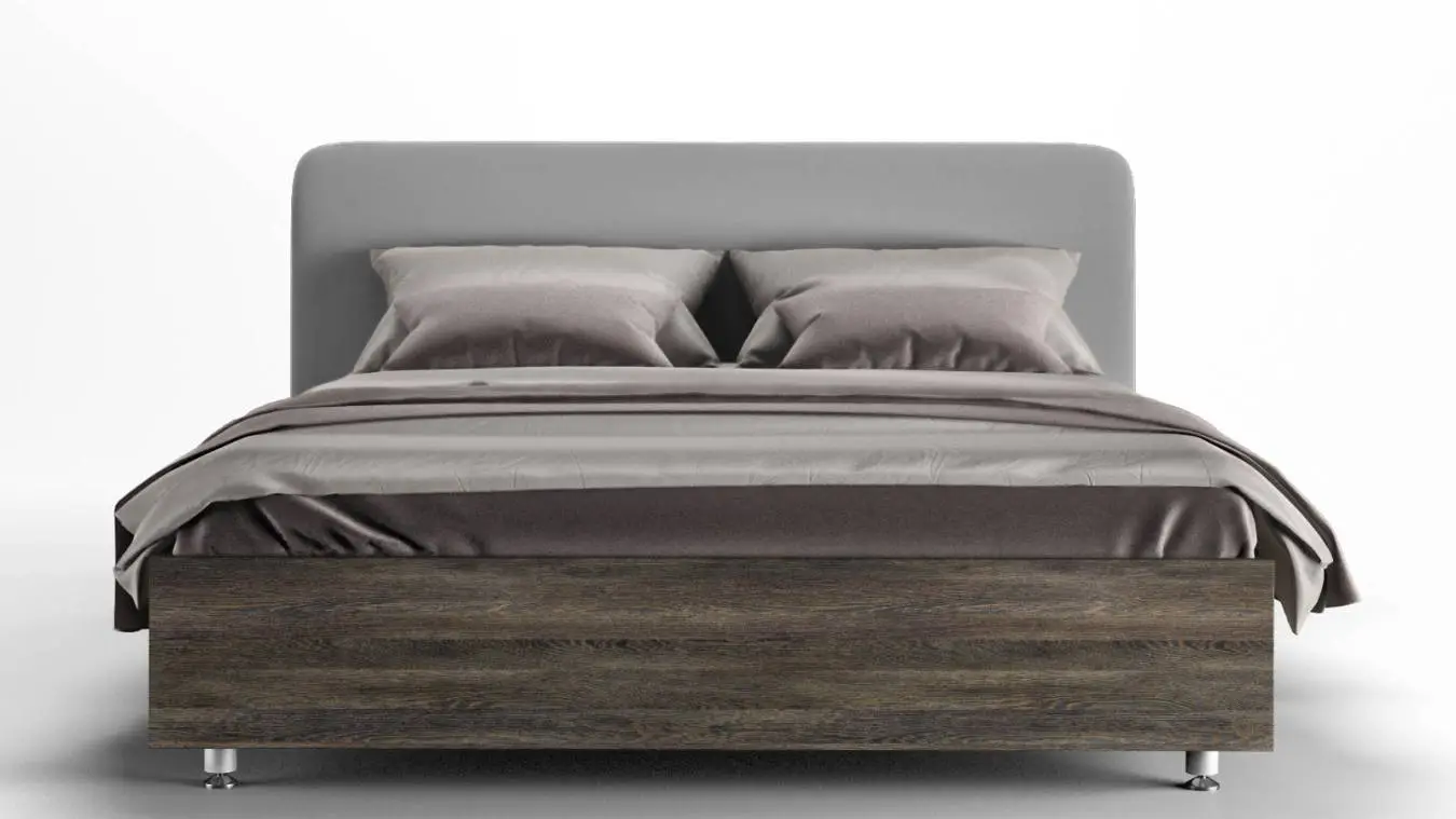 Мягкая кровать Bliss Ice, цвет Венге на высоких ножках с прямым изголовьем Askona фотография товара - 5 - большое изображение